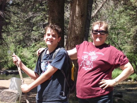 Josh and Mom back from a hike